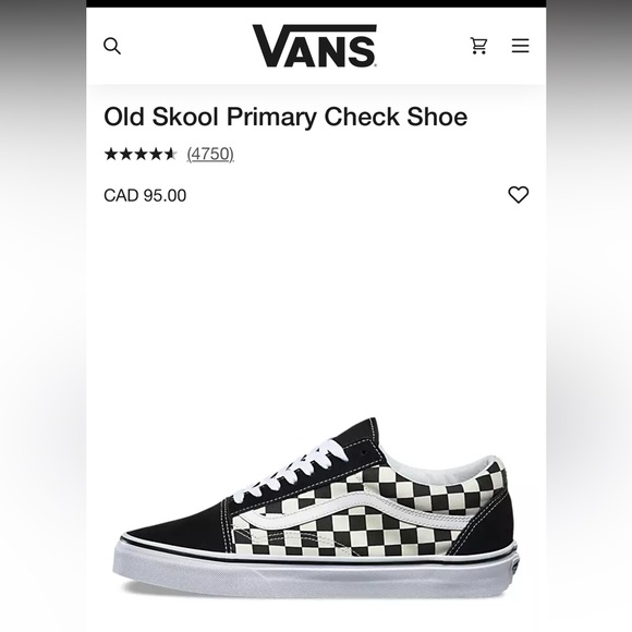Vans Black and White Checkered Sneakers - Picture 4 of 4